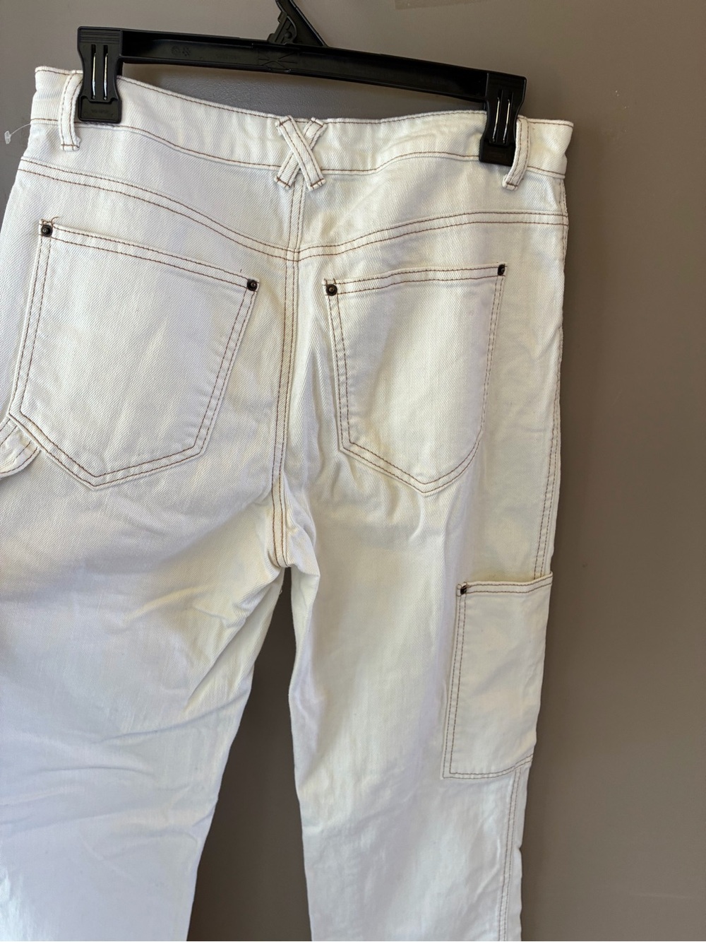 Vanilla Star Men's White Relaxed Utility Jeans